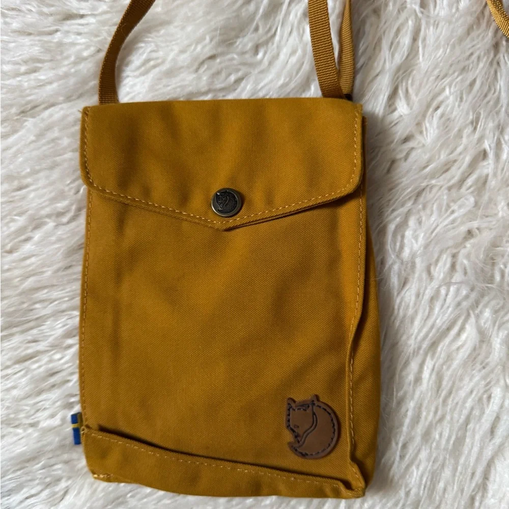 Fjallraven Crossbody Phone Holder Bag Mustard Yellow - Picture 2 of 5